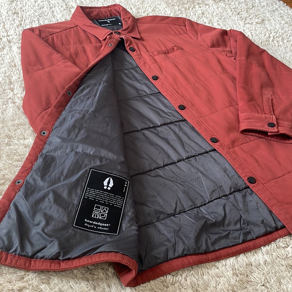 Red Lightweight Shirt Jacket - Picture 4 of 6